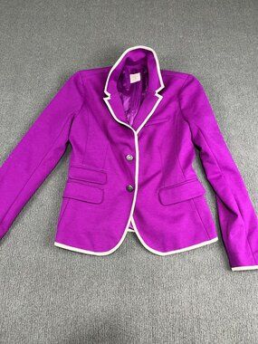 Gap Womens Purple White Trim Two Button Academy Blazer 6 Tall